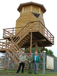 Brett and Bob Henderson with Captain Kevin Winfield at Camp Wainwright Erika Foley photo